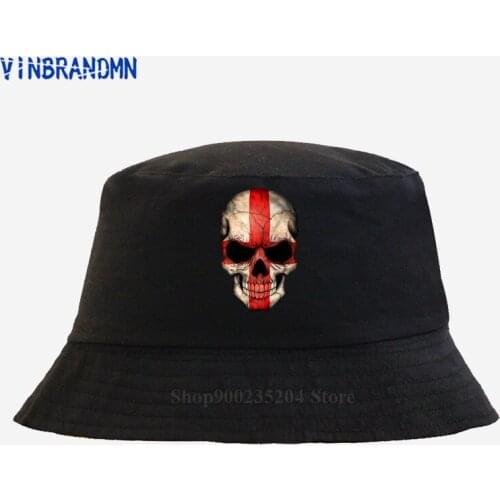 2021 hot sale Novelty Dark Skull Deejay with Dominican Flag unisex Bucket hats Dominican Republic Skull Distressed Harajuku hats