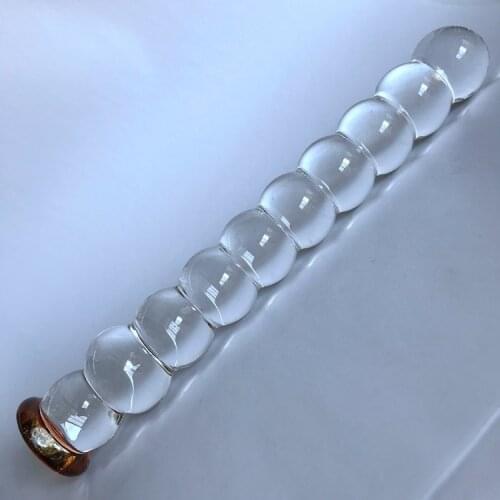 210*30mm 241g 10 balls anal beads Crystal Butt Plugs Set Pyrex Glass Anal Dildo Ball Bead Fake Penis Sex Toy for Adult Women Men
