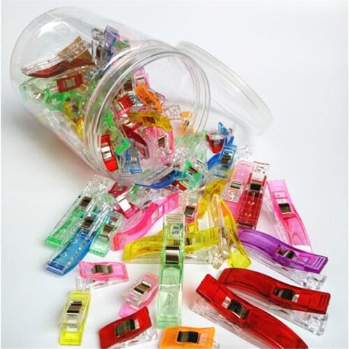 25 Large+75 Small Plastic Sewing Clips For DIY Patchwork Fabric Quilting Sewing Knitting