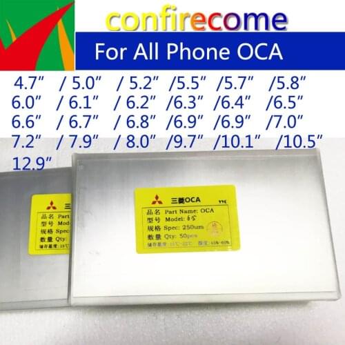 50Pcs/Lot OCA Optical Clear Adhesive For Mitsubishi Universal Size OCA Glue Screen Film Laminating Repair Can Cut
