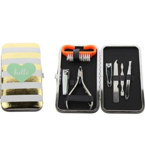 7Pcs/Set 15.5*8.5cm Best Great Professional Travel Manicure Pedicure Set Nail Care Set Kit Tool For Women Girls