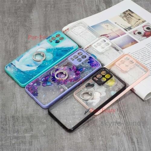 Ring buckle stand case For OPPO Realme 8 Pro Acrylic Starry Sky Precision Hole Epoxy Picture cover for OPPO Realme8 Pro fundas