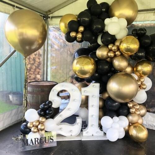 Black balloons Flashing metallic balloon 5/10/18 inch latex golden balloon Wedding Birthday Party baby shower decorations