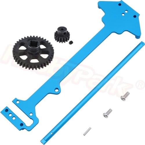 For WLtoys A959 1/18 Upgrade Parts Aluminum Radio Tray Centre Drive Joint Spur Metal Differential Main gear 38T Motor Pinion 17T