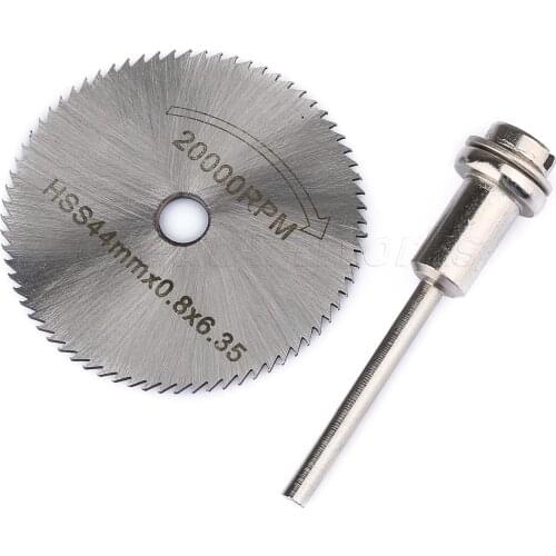 Dophee 44mm Speed Steel Rotary Tools Circular Cutting Cut Off Wheel Disc w/ Mandrel for ABS Wood Plastic Cutter Saw Blade Cutter