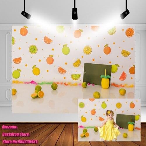 Avezano Photography Background Birthday Baby Shower Portrait Backdrop Fruit Pineapple Orange Newborn Studio Photozone Photophone
