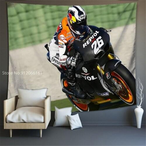 Racing Motorbike Tapestry For Cool Man Youth Room Wall Hanging Decoration Collection Large Tablecloth Beach Towels Tablecloth