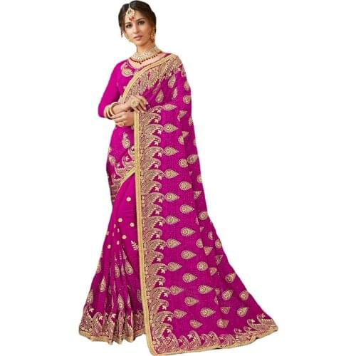India Saree Bollywood Women Silk Embroidery Traditional Clothing Include Choli Petticoat Wedding Sari Bangladesh Pakistan Free