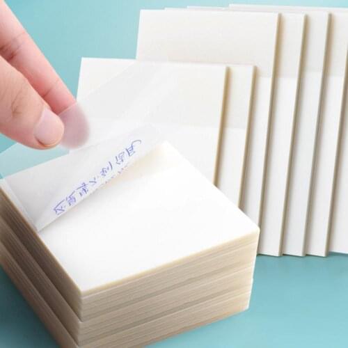 100 Sheets Sticky Notes Clear PET Memo Message Reminder Planner Self-Stick Notes School Supplies