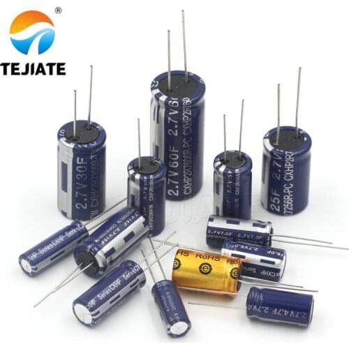 2PCS super capacitor farad capacitor 2.7V 2F 3.3F 4F 4.7F 5F 6F 7F 8F 10F 15F 20F 25F 30F 60F