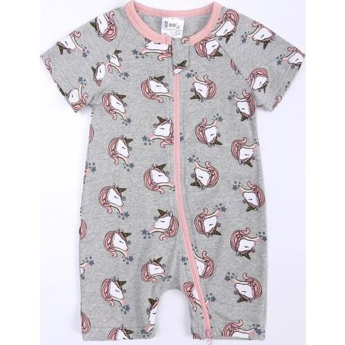 Unicorn Summer Clothes Cute Infant Girls Onesies Short Sleeve+Shorts Toddler Clothing Cotton Cartoon Baby Girl Costumn