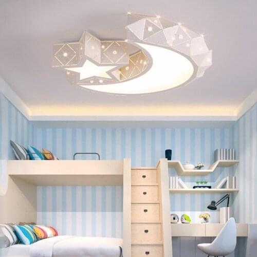 HOT New Childrens Lamp Boys And Girls Stars Moon Hollow Room Light Led Bedroom Shaped Lights Creative Ceiling Lamp