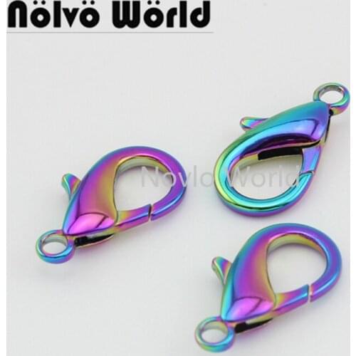 Nolvo World 5-20-100pcs 2 size 23mm 29mm rainbow metal buckle bag clasps lobster swivel trigger clips snap hook for keychain