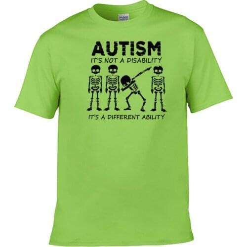 2021 New Arrival MenS Fashion Skeleton Autism Its Not A Disability Its A Different Ability Men T-Shirt