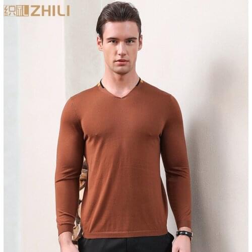 ZHILI Mens Casual Slim Fit V-Neck T-Shirts