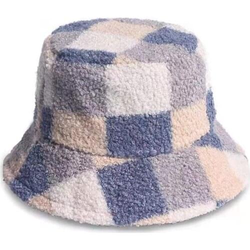 2021 New Fashion Artificial Fur Bucket Hat Women Autumn Winter Warm Thickened Fisherman Hats Panama Plush Basin Hat Lady Caps