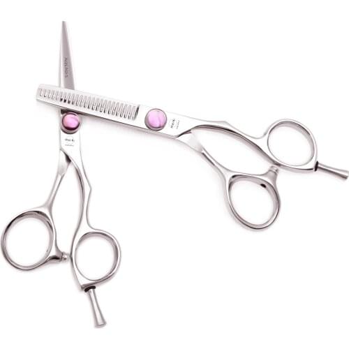 Hair Cutting Scissors 5" 440C AQIABI Hairdressing Thinning Scissors Barber Shears Professional Hair Scissors Finger Rest A9014