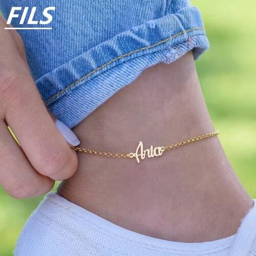 Fils 2021 New Custom Anklets for Women Stainless Steel Personalize Beach Jewelry Fashion Bridesmaid Gift tobilleras mujer