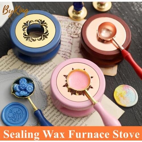 Solid Wood Sealing Wax Furnace Stove Retro Wax Seal Melting Warmer Decorative Wax Pot Beads Sticks Heater Glue DIY Wax Heater