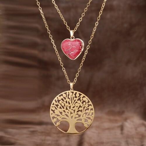 Life Tree Pendant Heart Necklace Soul Love Jewelry