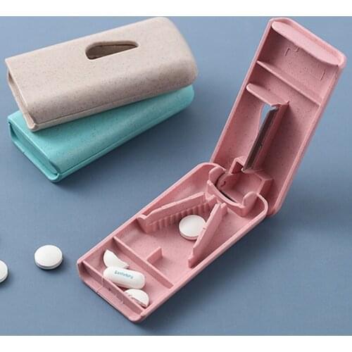 Mini Useful Portable Medicine Pill Holder Tablet Cutter Splitter Pill Case Storage Box Pill Tablet Pill Cutter Divider Organizer