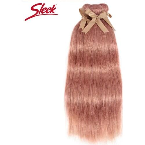 Sleek Color S-Pink Straight Brazilian Hair Weave Bundles Deal Human Hair Extension Vendors 10 To 26 Inch Remy Human Hair Bundles