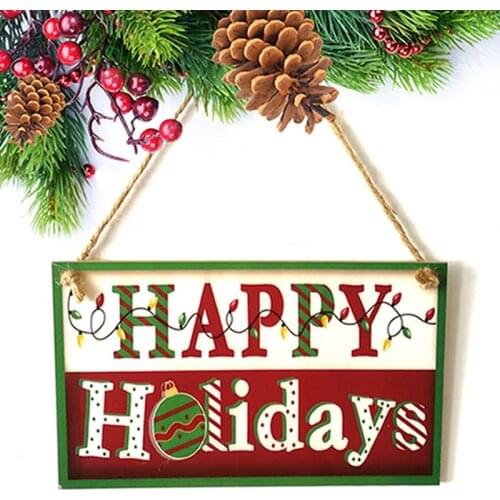 Christmas Door Wall Hanging Plaque Wooden Gift Sign Home Wall Hanging Decoration