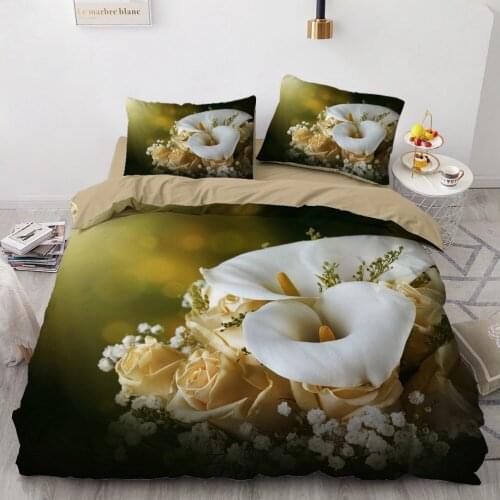 3D Nordic Comforter Bed Set Duvet Covers Sets Quilt Cover Bedding Sets Full Twin Single Size Flowers Design Home Textile