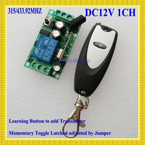 DC12V Access Remote Control System RKE Remote Keyless Entery system Learn to add Transmitter Toggle Momentary adjusted 315/433