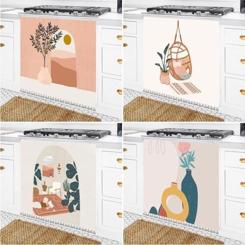 Nordic Half-curtain for Kitchen Short Curtains Tassel Decorative Cabinet Door Drape Wardrobe Dust Cover Room Home Ornament
