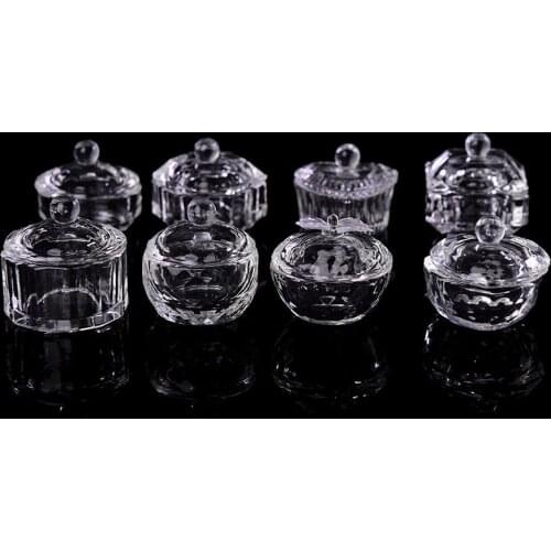 Glass Dappen Dish Nail Art Glass Material Liquid Holder Container Crystal Cup Tint Bowl Nail Art Equipment 3.3cm x 3.3cm