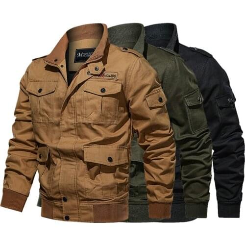 Military Baseball Coat Men Cargo Tactical Bomber Jacket Male Plus Size 6XL Casual Zipper Air Force Pilot Flight Cotton Jackets