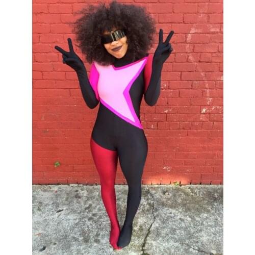 High Quality fancy dress Steven Universe Garnet Spandex Lycra Suit Zentai Halloween Cosplay Costume