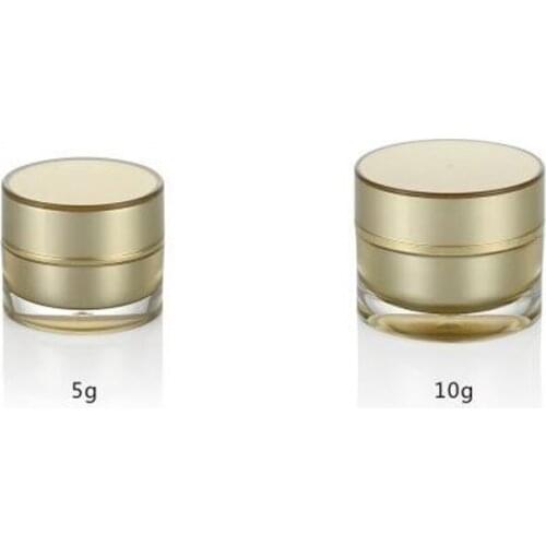 Gold Acrylic Jar Box Portable Travel Bottle Gorgeous Cream Jar Sunscreen Packaging Container Lotion Box 5g 10g 25pcs/lot