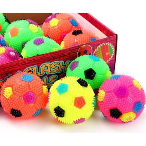 1pcs Diameter 6.5/7.5cm Small Dog Luminous Squeaky Pet Dog Ball Toy Rubber Chew Puppy Toy Spiny Football Led Dog Toy Pet Supplie