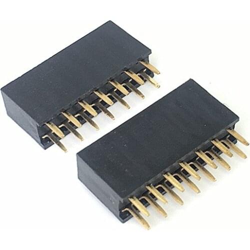 10PCS 2X7 Pin 14P 2.54mm Double Row Female Straight Header Pitch Socket Strip