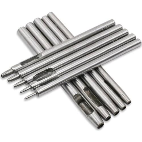 10Pcs Leather Hole Punch Cutter 0.5mm-5mm Working Tools for Leather Watch Bands Belts Canvas Paper Plastics Round