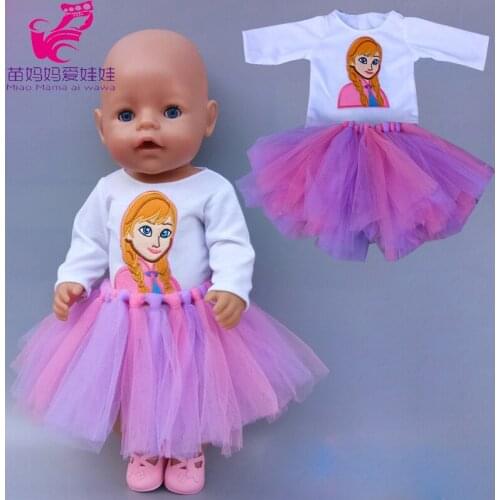 18 Inch Girl Tutu Dress Anna Rainbow Skirt 17 Inch Baby Doll Dress Children Gift Doll Clothes