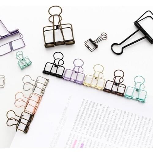 5PC Creative Korea Paper Clip Metal Bookmark File Binder Clip For Journal Photo Message Ticket Document Clips Stationery