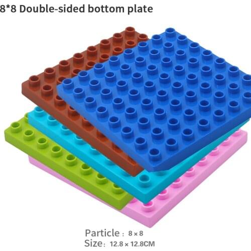 8*8 Dot Double-Sided Base Plate Large Particle Building Blocks DIY House Scene Construction Bricks Educational Toys for Children