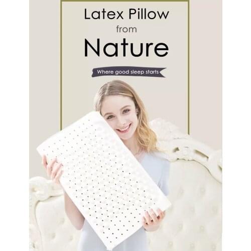 Freeshipping Thailand Pure Natural Latex 60x40cm Pillow Remedial Neck Protect Vertebrae Health Care Othopedic Pillow