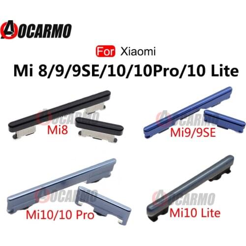 For Xiaomi Mi 8 9 9SE 10 Pro 10Pro Volume Up Down Power On Off Side Key Button For Mi 10 Lite / Poco M3 Repair Replacement Parts