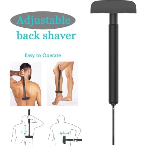 Adjustable Handle Back Hair Shaver Men Body Back Leg Hair Removal Trimmer Shaver Razor Blade Long Back Shaver