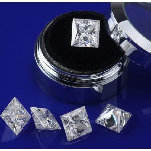 Wholesale Price 2x2~10x10mm White D Color VVS1 GH color Princess Cut Moissanites Square shape With Certificate