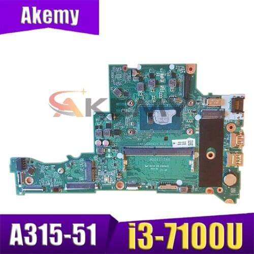 For ACER aspire A315 A315-51 Motherboard laptop computer motherboard nbgnp11008 i3-7100U cpu 4gb ram da0zavmb8g0 Mainboard