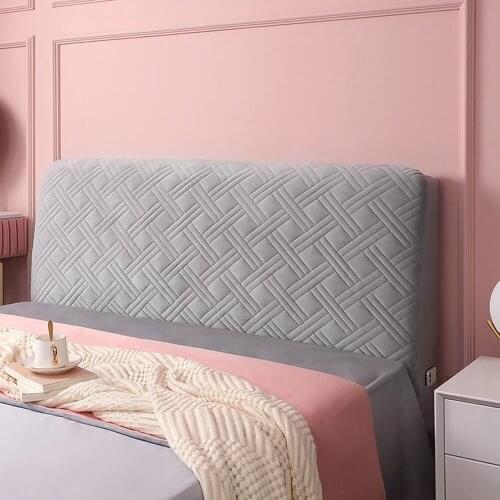 European Headboard Cover Solid Color Bed Back Dust Protector Cover All-inclusive Super Soft Smooth Head Cover Thicken Velvet