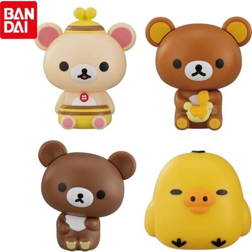 Bandai Genuine Gashapon Toys Anime Figures Cute Rilakkuma Shellless Gacha 3 Kiiroitori Ko Action Figure Model Toys