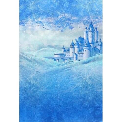 Snow land castle photo backgrounds polyester girls birthday photography backdrops for photo studio accessories photophone S-3108
