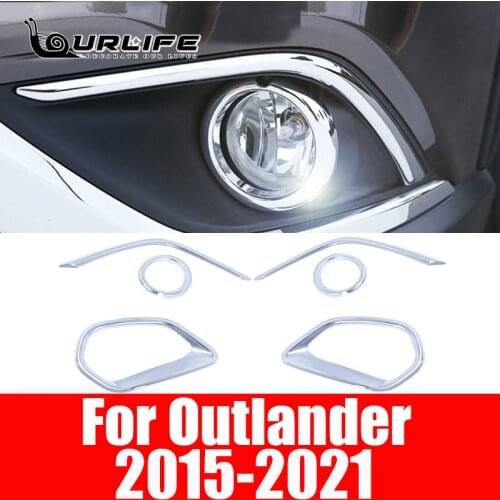 For Mitsubishi Outlander 2016 2017 2018 2019 2020 2021 Fog Light Cover Chrome Front Foglight Lamp Trim Accessories