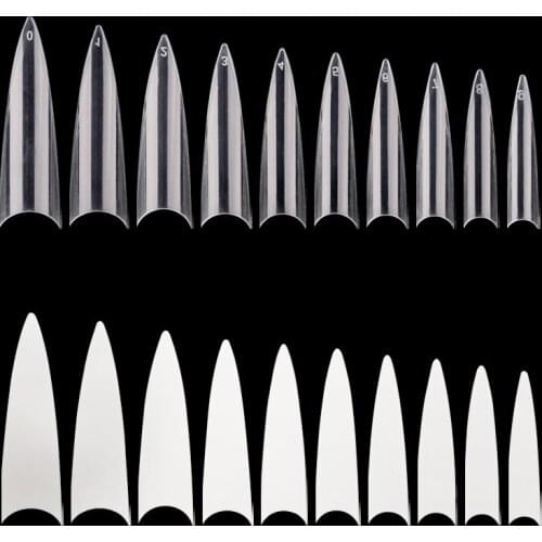 600pcs nail false tips extreme stiletto pamper long sharp fake artificial nail tips nail display tips card french nails tips